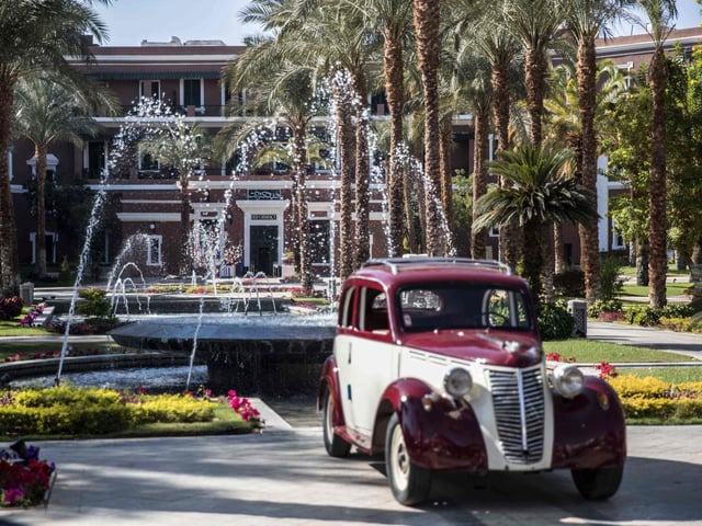 The garden of the Old Cataract Hotel overlooking the Nile river in Egypt's southern city of Aswan, some 920 kilometres south of the capital, where British crime fiction writer Dame Agatha Christie is believed to have stayed while writing her 1937 novel "Death on the Nile"