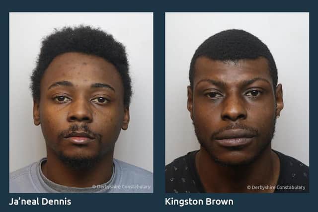 Members of a Sheffield drugs gang who sold crack and heroin in Derbyshire have been jailed. PIctured are Ja'neal Dennis and Kingston Brown