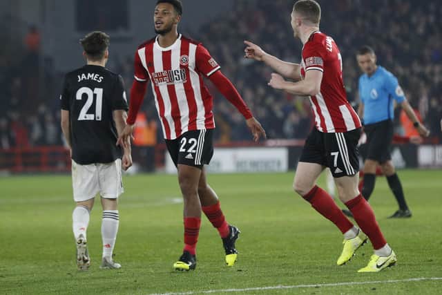 Lys Mousset celebrates one of his goals for Sheffield United: Darren Staples/Sportimage