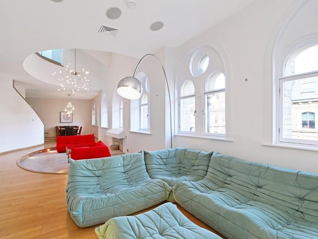 The open-plan sitting room.