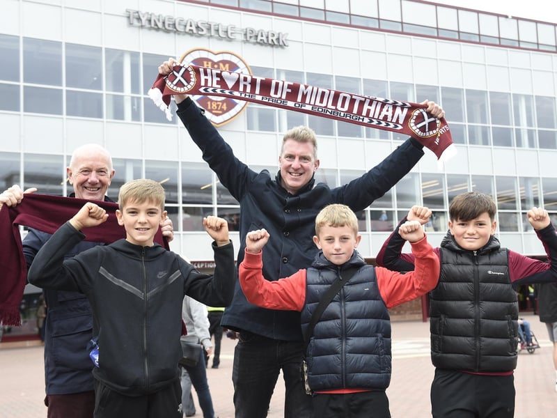 Lindsay Plenderleith with Gary Paterson and Ewan Paterson (13), Howie Paterson (10) and Kyle McCulloch (11)