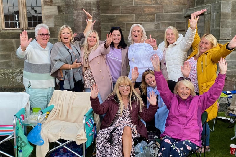 All set for the screening of Mamma Mia! at Bamburgh Castle on Saturday, August 28, were this group from Kaims Country Park caravan site in Bamburgh.