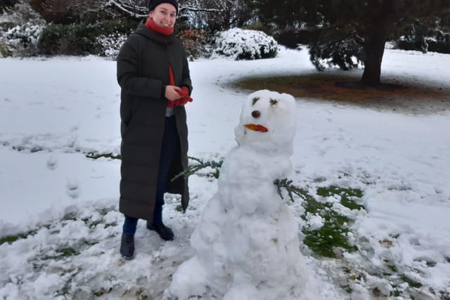 A snowman was spotted in Weston Park