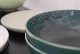 Handmade ceramics are among the products on sale