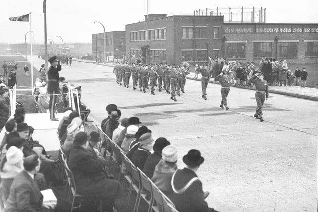 The TA parade at Oakesway in 1961.
