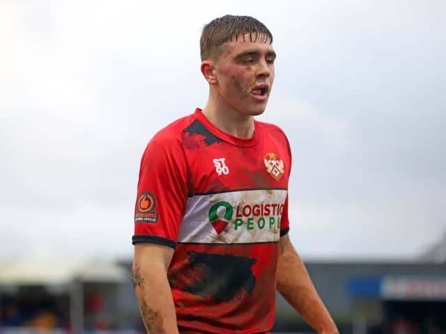 Harrison Neal in action for Kettering Town, on loan from Sheffield United: Peter Short