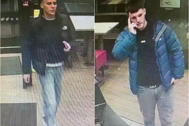 These two men are wanted by South Yorkshire Police over an assault in the Drakehouse area of Sheffield