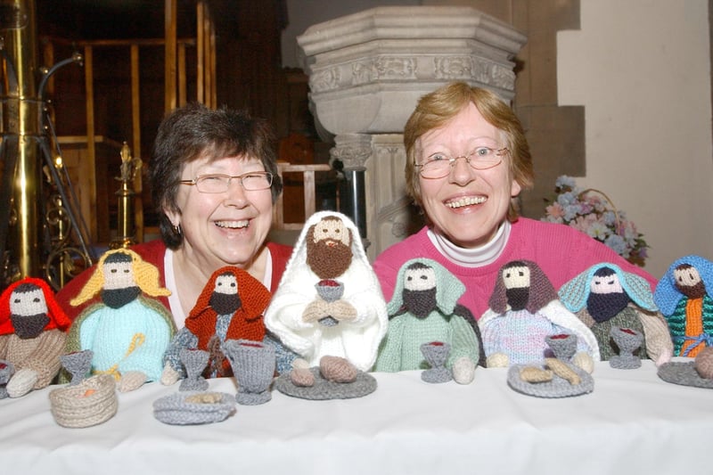Casting our minds back to 2008 for this photo at St George's Church where scenes from the Bible were being knitted. Remember it?