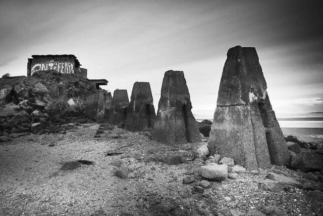 This picture of coaastal defence towers on Cramond Island, near Edinburgh, was taken by Paul Beech.