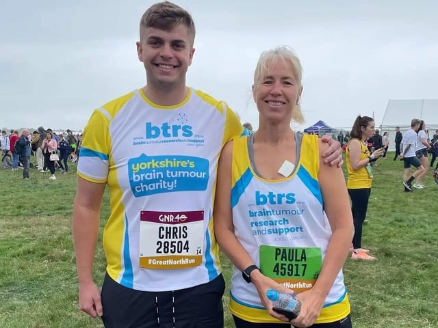 Chris running the Great North Run for YBTC