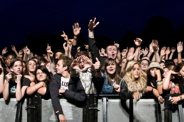 At the front of the crowd at the main stage on Devonshire Green in 2010, where Echo and the Bunnymen and Professor Green headlined.