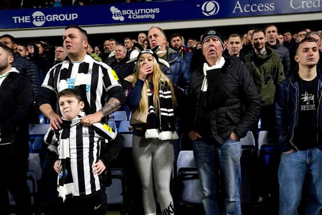 Newcastle United fans in the away end at Hillsborough during their FA Cup defeat to Newcastle United. (Nick Potts/PA Wire)