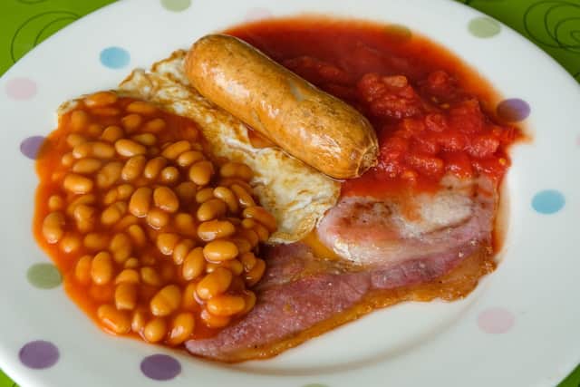 The #Tastee Cafe's 99p breakfast is good for a sausage, a rasher of bacon, a fried egg and either beans or tomatoes.