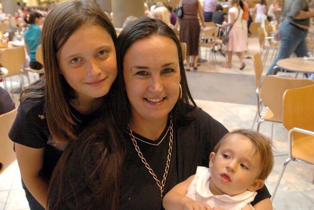 Patricia Preece and her daughter, Mabel (11 months) and neice, Grace Hancock (10) at Meadowhall