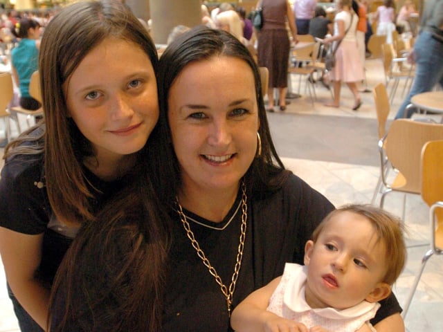 Patricia Preece and her daughter, Mabel (11 months) and neice, Grace Hancock (10) at Meadowhall