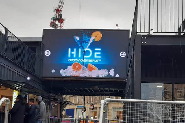 HIDE is an upstairs bar in the shipping container development set to open on November 25.
