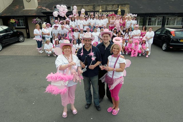 These caring women took on a sponsored walk in 2007 to raise money for the fight against breast cancer, starting from the Greyhound. Are you pictured among the fundraisers?