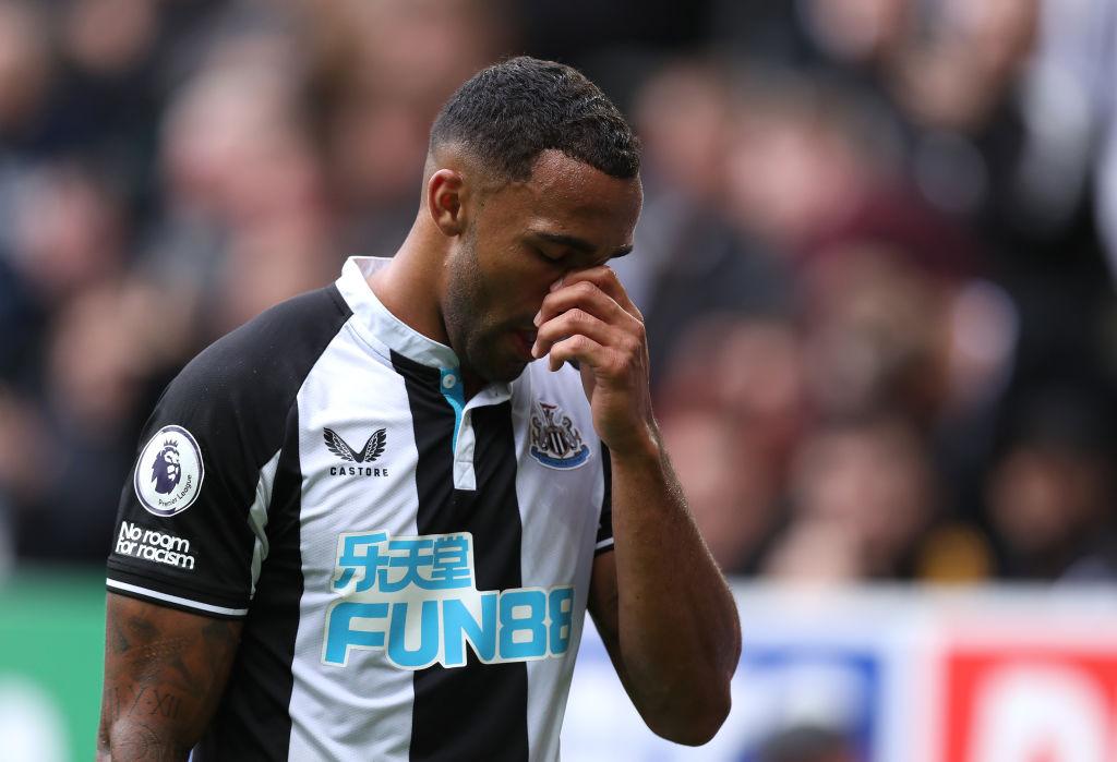 NEWCASTLE UPON TYNE, ENGLAND - AUGUST 15: Callum Wilson of Newcastle United looks dejected as he is substituted during the Premier League match between Newcastle United and West Ham United at St. James Park on August 15, 2021 in Newcastle upon Tyne, England. (Photo by George Wood/Getty Images)