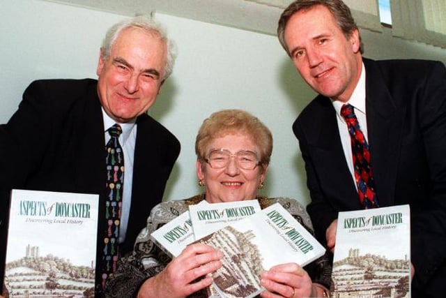 Mayor of Doncaster Cllr Sheila Mitchinson launched a new book called Aspects of Doncaster.  Doncaster Central Library, 1997.