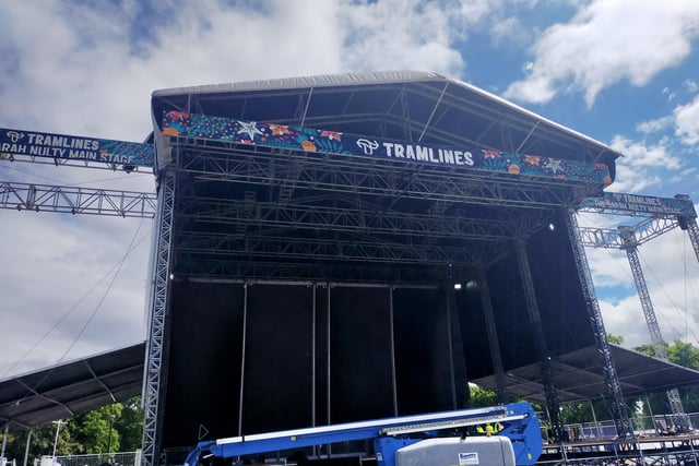 Work to take down the festival's Main Stage begins