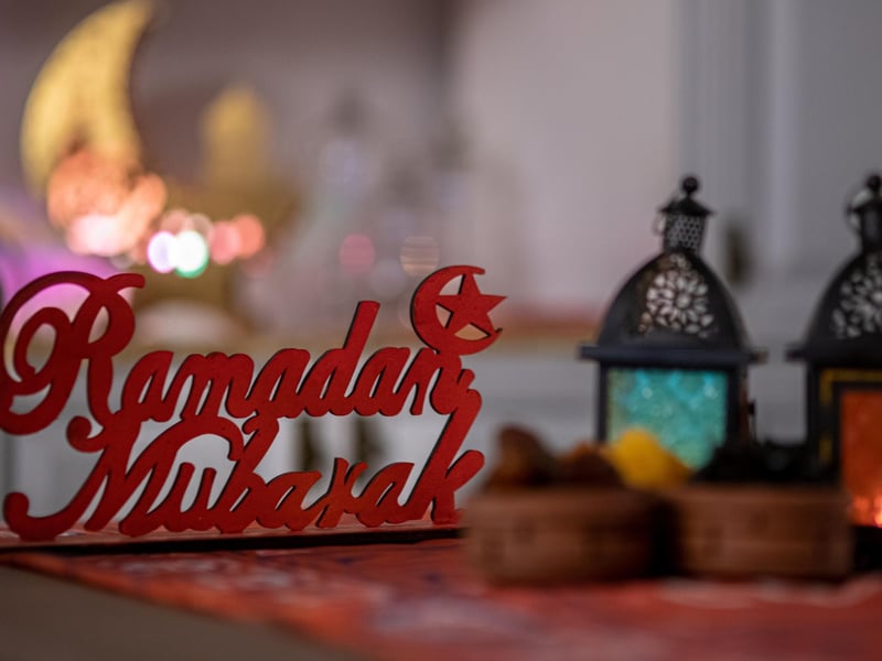 Ramadan Mubarak ("ra-mah-dan moo-bar-ack") is a simple phrase which means "Blessed Ramadan" and people use it simply to wish each other a cheerful and blessed month.