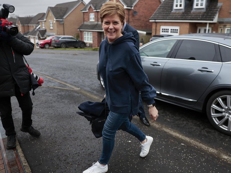 Nicola Sturgeon arrived at her home following resigning as Scotland’s First Minister the previous day.