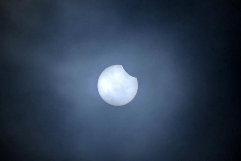 A shot of the partial solar eclipse over Falkirk on Thursday.