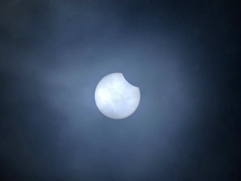 A shot of the partial solar eclipse over Falkirk on Thursday.
