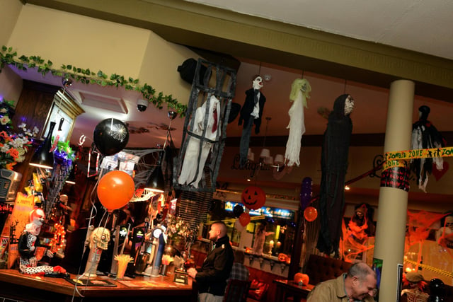 A Halloween scene at the pub in 2015.
