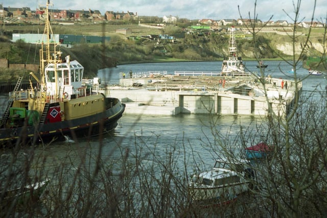 This was Sunderland's last surviving shipyard in 2000 and here is the scene as a massive floating pontoon was towed out of Pallion's covered construction hall. Did you work there?