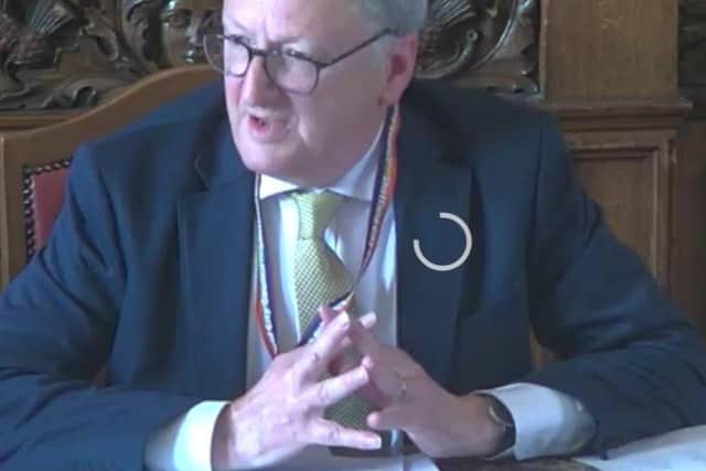 Coun Ian Auckland, chair of Sheffield City Council's charity trustee sub-committee, stressed that demolition is not an option for the Rose Garden Cafe in Graves Park. Picture: Sheffield Council webcast