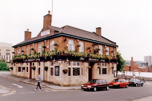 The Yorkshire Grey pub, formerly known as Minerva Tavern, on Charles Street, Sheffield city centre, in 1996. It was demolished to make way for a car park.