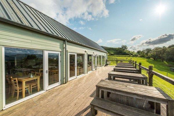 Outdoor seating offers additional dining space for visitors