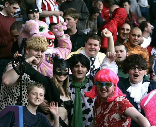 Blades fans in fancy dress at Luton back in 2006