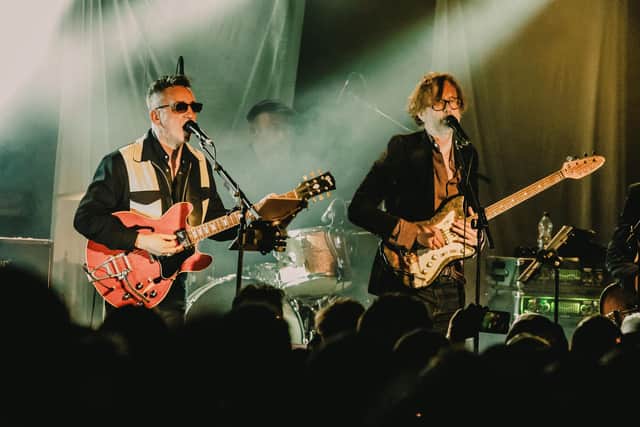 Pulp frontman, Jarvis Cocker, onstage at The Leadmill with former bandmate Richard Hawley.