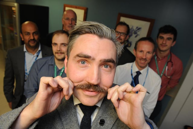 Sunderland Royal Hospital consultant Stuart McCracken, front, sporting his Movember Moustache, with colleagues in 2015.