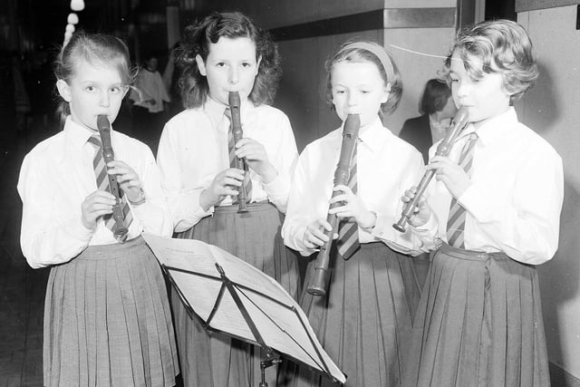 West Pilton Recorder Group performing at the Pilton Festival of Music, Dancing & Drama in 1963.