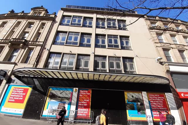‘Events Central’ opposite Marks & Spencer. Sheffield City Council bought the building at 20-26 Fargate and will convert it into a six-storey flagship for the city’s burgeoning creative sector.