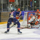Niklas Nevalainen bravely defends his crease at Dundee