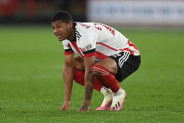 Rhian Brewster has not yet found the net for the Blades.  (Photo by Michael Regan/Getty Images)