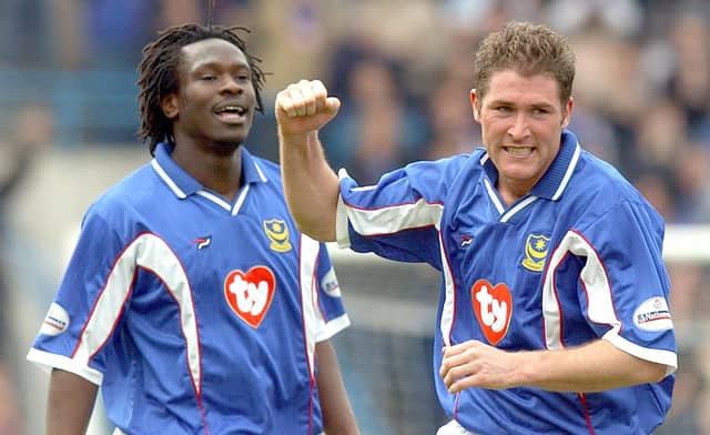 Lee Bradbury, right and Linvoy Primus.