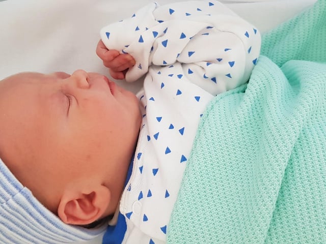 Baby Finn was born on 14 May
