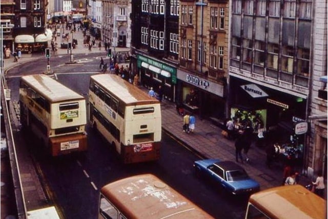Buses in St Sepulchre Gate in the 1980s.