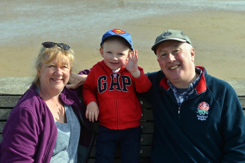Denise and Martin Brady with grandson Harvey Smith, two.