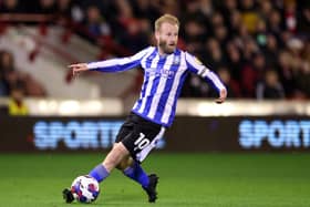 BARNSLEY, ENGLAND - MARCH 21: Barry Bannan of Sheffield Wednesday on the ball during the Sky Bet League One between Barnsley and Sheffield Wednesday at Oakwell Stadium on March 21, 2023 in Barnsley, England. (Photo by George Wood/Getty Images)