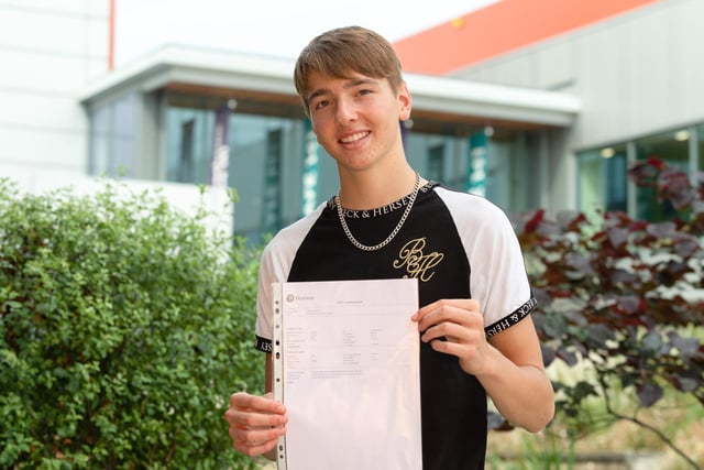 Edward Ralls collects his results at Fareham College. Picture: Keith Woodland