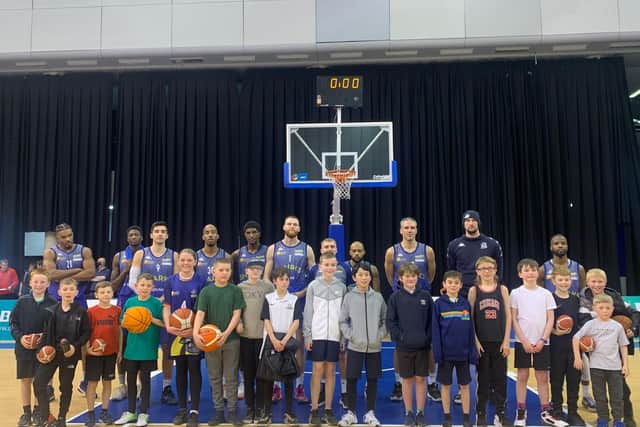 Sheffield pupils from Greystones and Birley play at Sharks basketball game