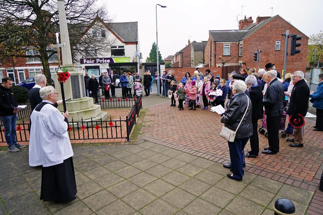 The service was well-attended by residents and local schoolchildren.