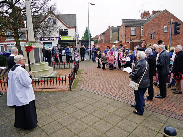 The service was well-attended by residents and local schoolchildren.
