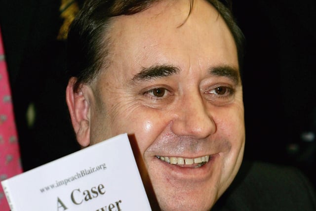 Then an MP for Banff and Buchan, Alex Salmond holds a report to the media in November 2004 ahead of a parliamentary motion against Prime Minister Tony Bair for gross misconduct over the Iraq war. Pic: Graeme Robertson/Getty Images.